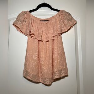 Lucky Brand Women's XS Short Sleeve Blouse Coral